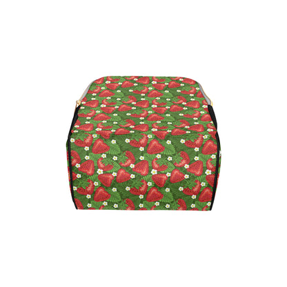 Strawberry Pattern Print Design SB05 Diaper Bag Backpack