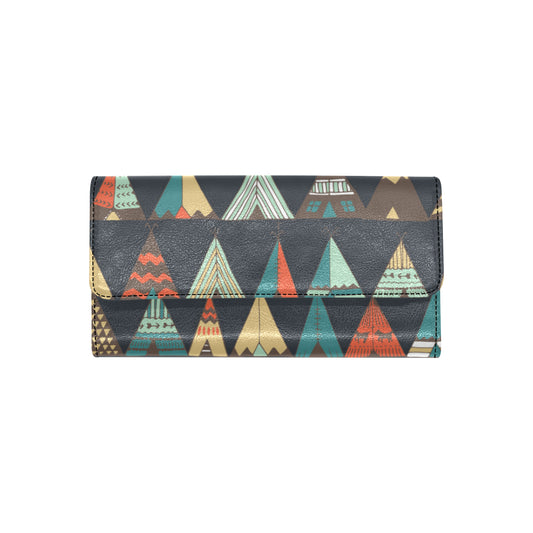 Tribal native american tent Aztec Women's Trifold Wallet