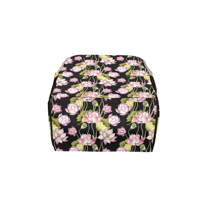 Water Lily Pattern Print Design WL06 Diaper Bag Backpack