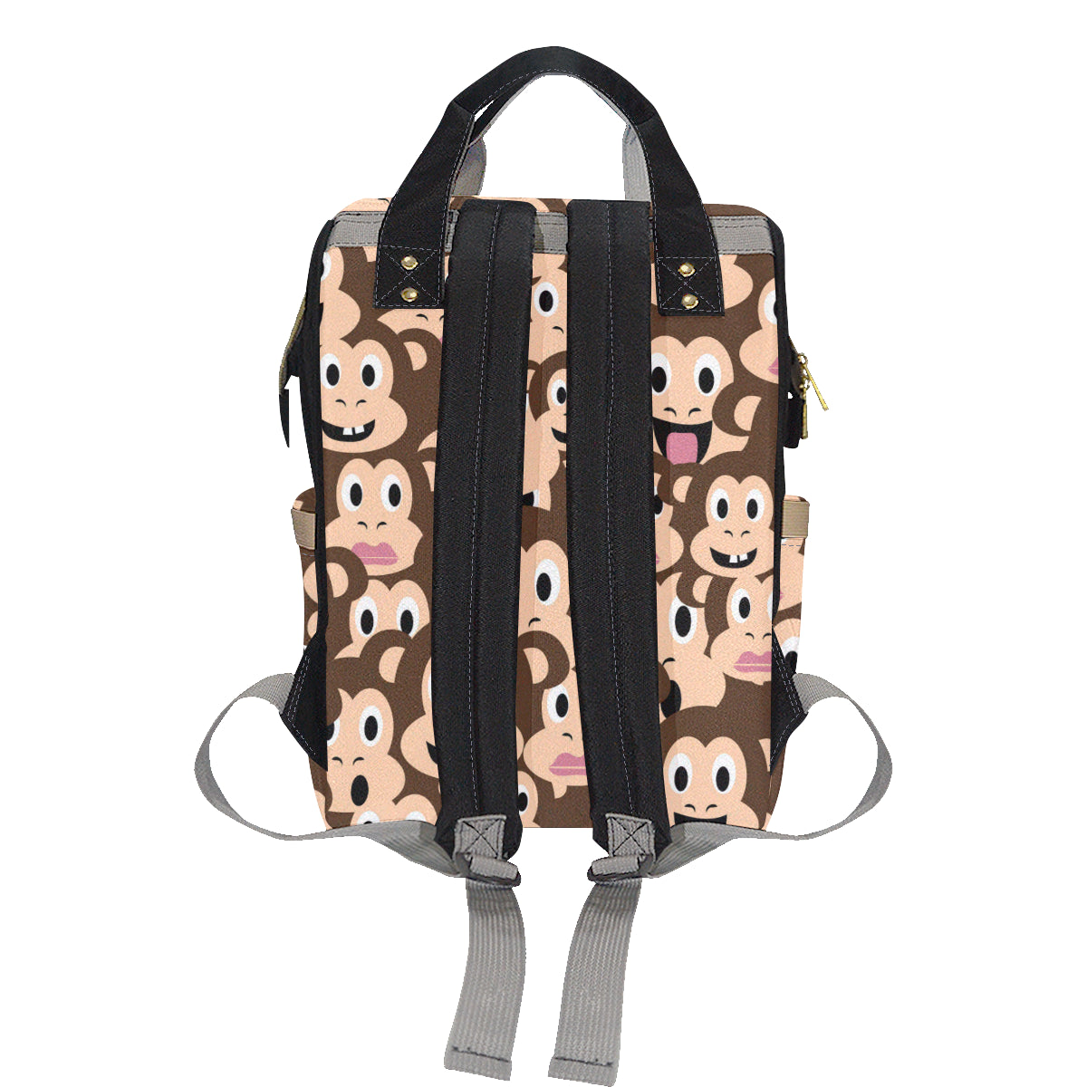 Emoji Monkey Print Pattern Diaper Bag Backpack