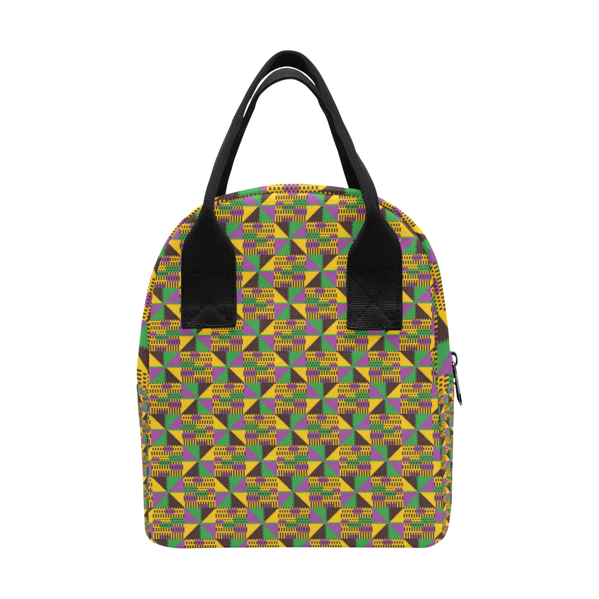 Kente Triangle Design African Print Insulated Lunch Bag