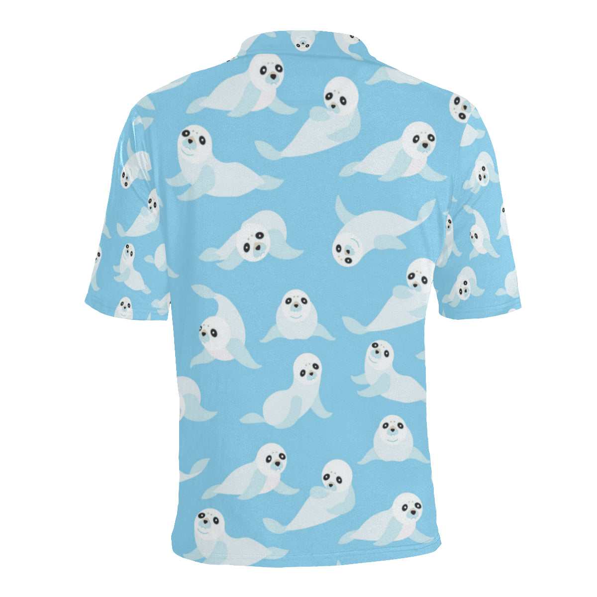 Sea Lion Cute Pattern Print Design 03 Men Polo Shirt