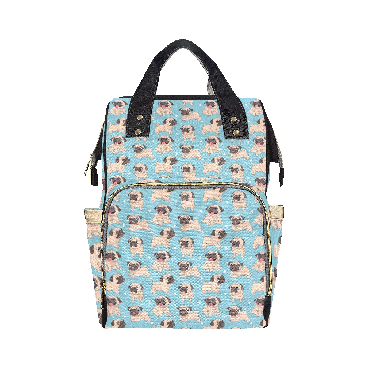 Pug Pattern Print Design A03 Diaper Bag Backpack