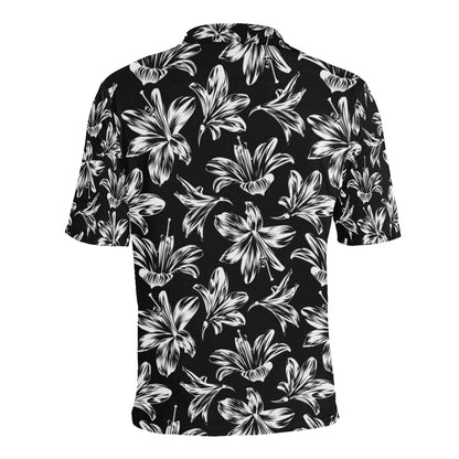 Amaryllis Pattern Print Design AL04 Men Polo Shirt
