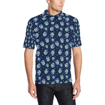 Alien Cat Men Polo Shirt