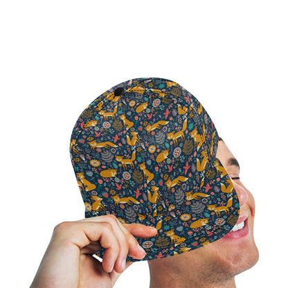 Fox Cute Jungle Print Pattern Snapback Cap