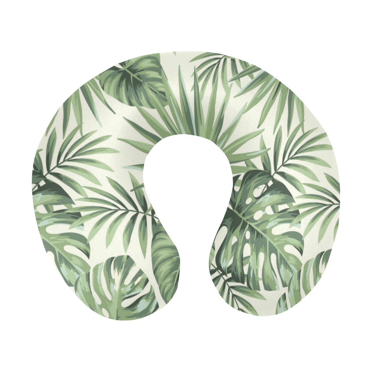 Palm Leaf Pattern Print Design A02 U-Shaped Travel Neck Pillow