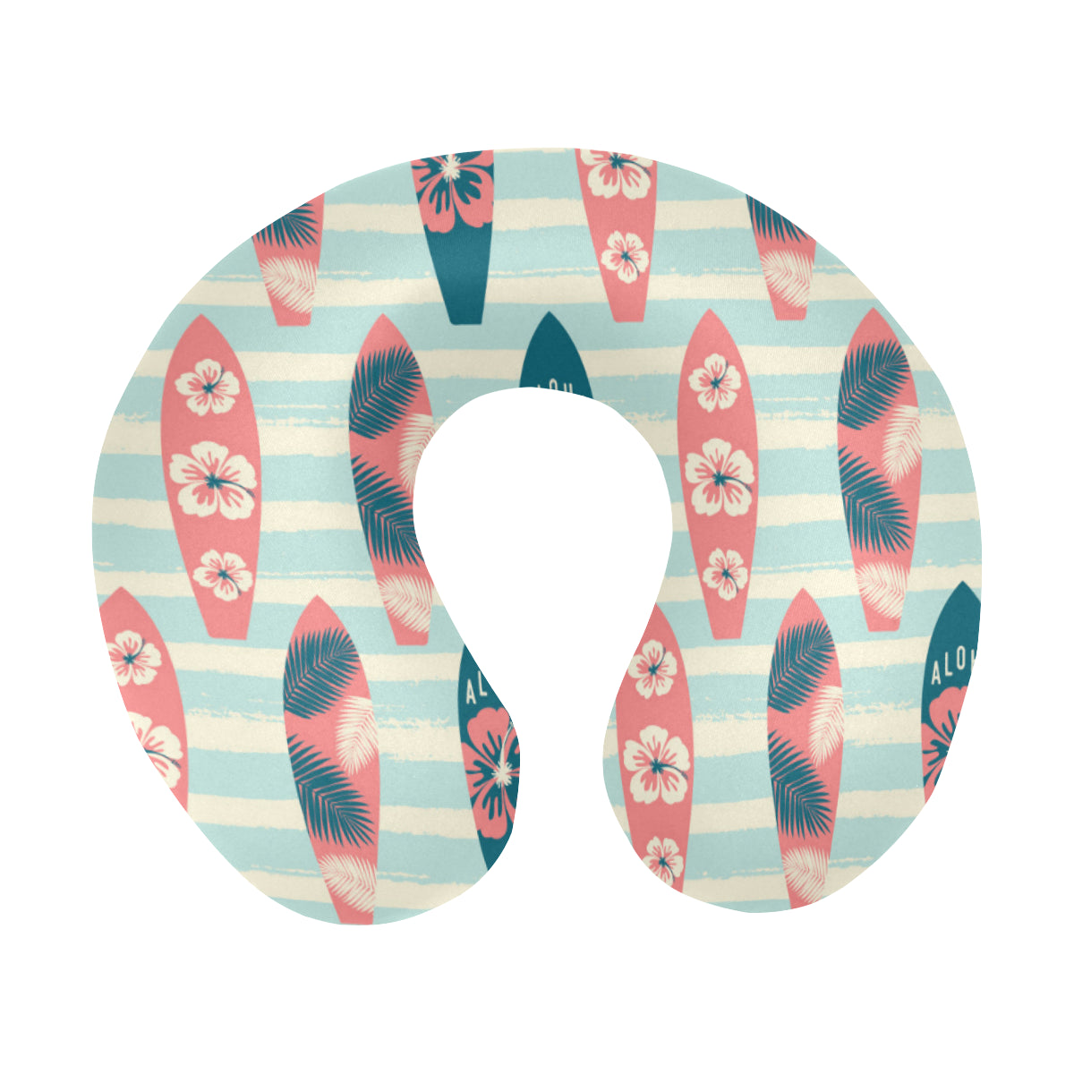 Aloha Hawaii Surfboard Pattern Print Design 02 U-Shaped Travel Neck Pillow