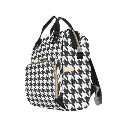 Cat HoundstoothPattern Print Design 01 Diaper Bag Backpack