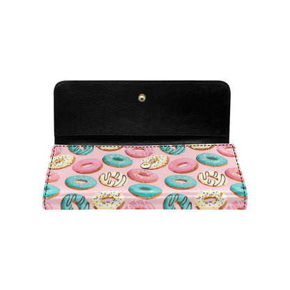 Donut Pattern Print Design DN06 Women's Trifold Wallet