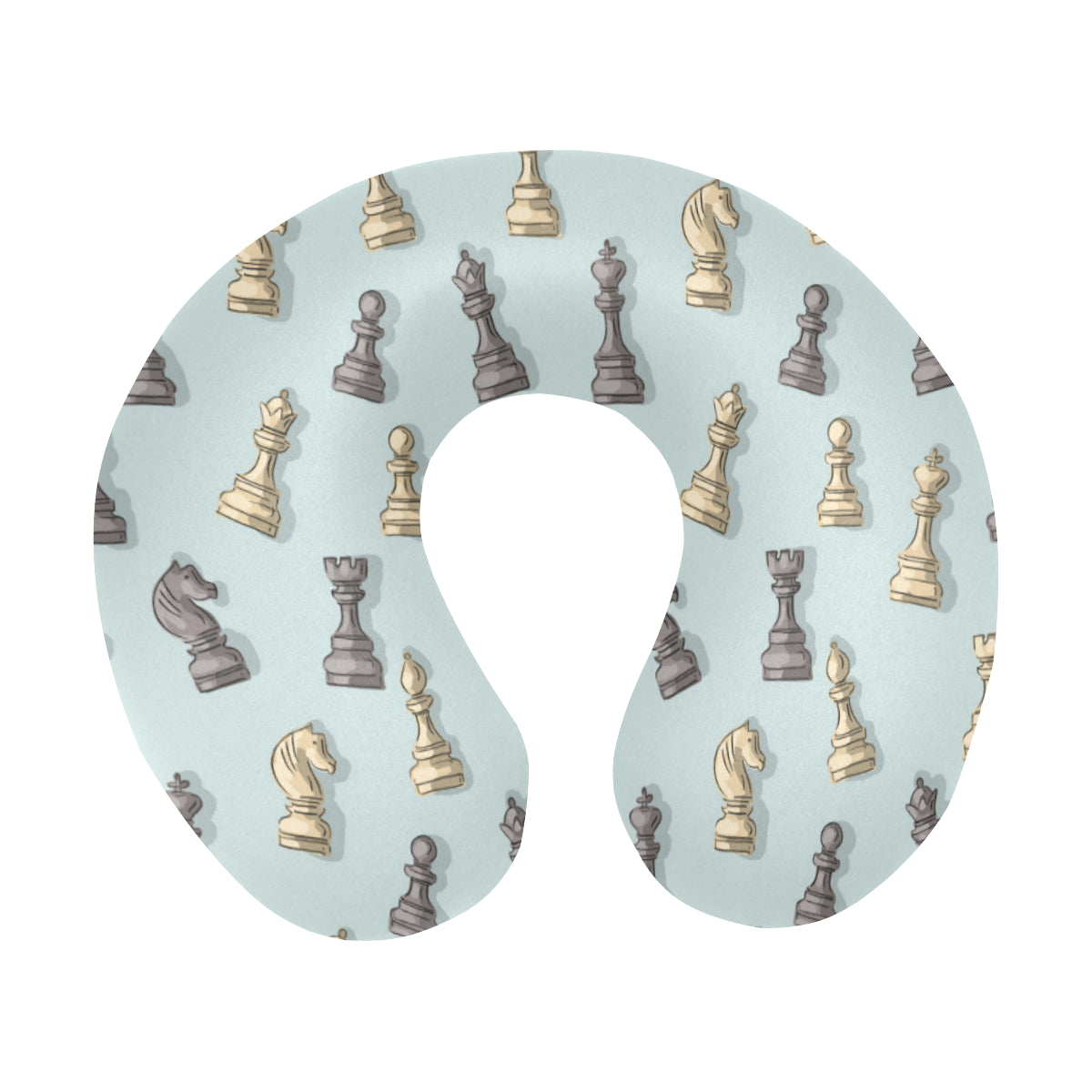 Chess Pattern Print Design 02 U-Shaped Travel Neck Pillow