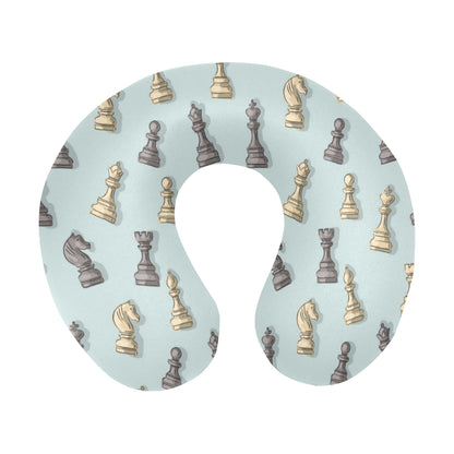 Chess Pattern Print Design 02 U-Shaped Travel Neck Pillow