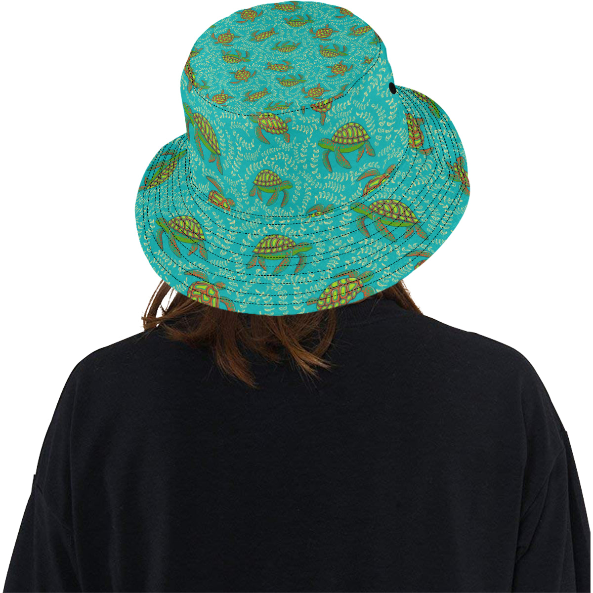 Sea Turtle Pattern Print Design T010 Unisex Bucket Hat