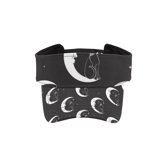 Moon with Cat Pattern Print Design 04 Unisex Sun Visor