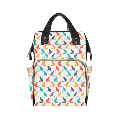 Cat Pattern Print Design 03 Diaper Bag Backpack