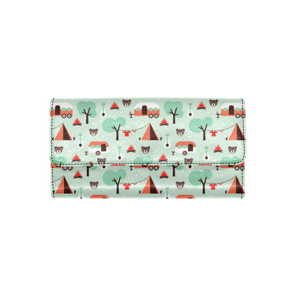 Camper Tent Pattern Print Design 01 Women's Trifold Wallet