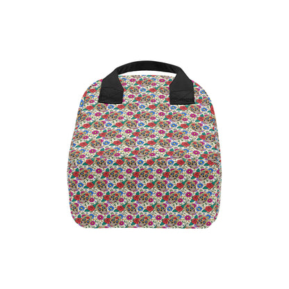 Sugar Skull Colorful Themed Print Insulated Lunch Bag