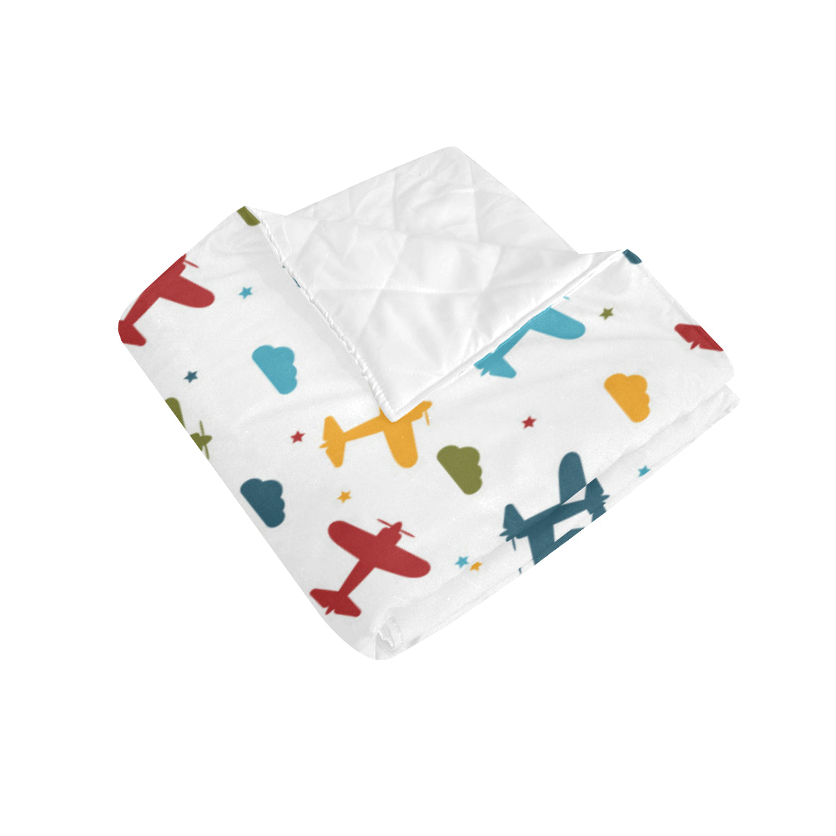 Airplane Pattern Print Design 06 Premium Quilt
