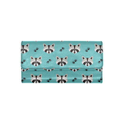 Raccoon Pattern Print Design A01 Women's Trifold Wallet