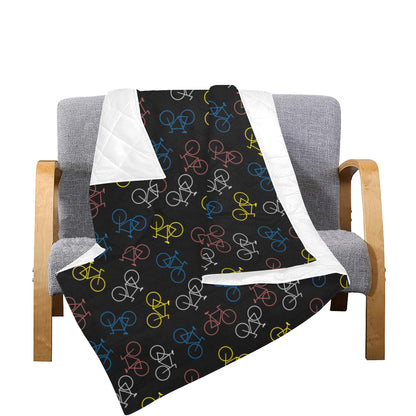 Bicycle Pattern Print Design 03 Premium Quilt