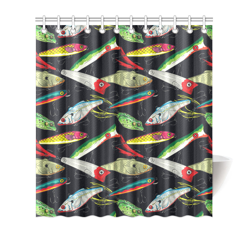 Fishing Bait Print Shower Curtain