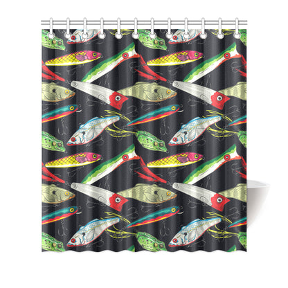 Fishing Bait Print Shower Curtain