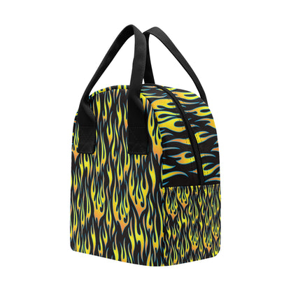 Flame Fire Yellow Pattern Insulated Lunch Bag