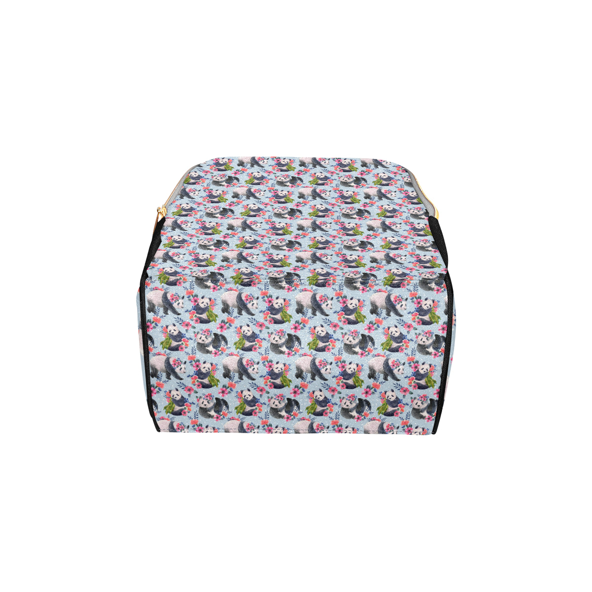 Panda Bear Flower Design Themed Print Diaper Bag Backpack