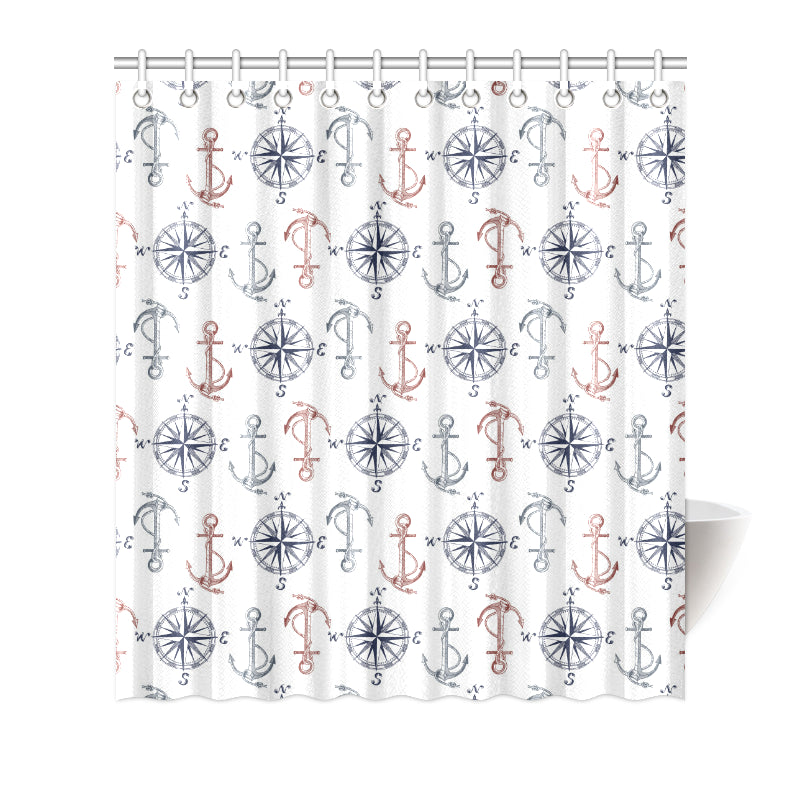 Anchor Pattern Print Design 06 Shower Curtain