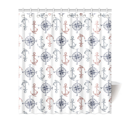 Anchor Pattern Print Design 06 Shower Curtain
