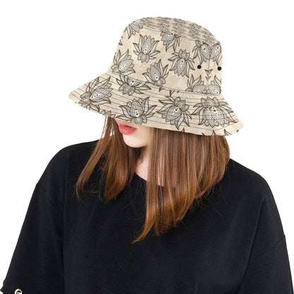 lotus Boho Pattern Print Design LO05 Unisex Bucket Hat