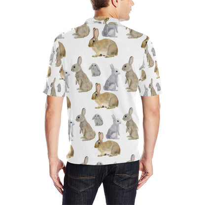 Rabbit Pattern Print Design 02 Men Polo Shirt