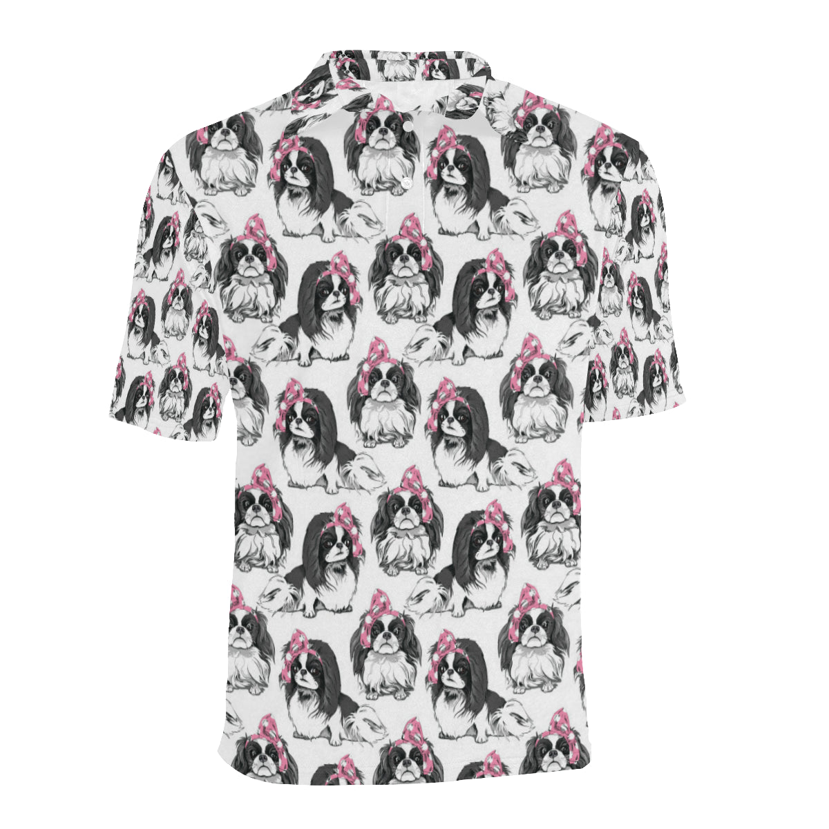 Japanese Chin Pattern Print Design 01 Men Polo Shirt