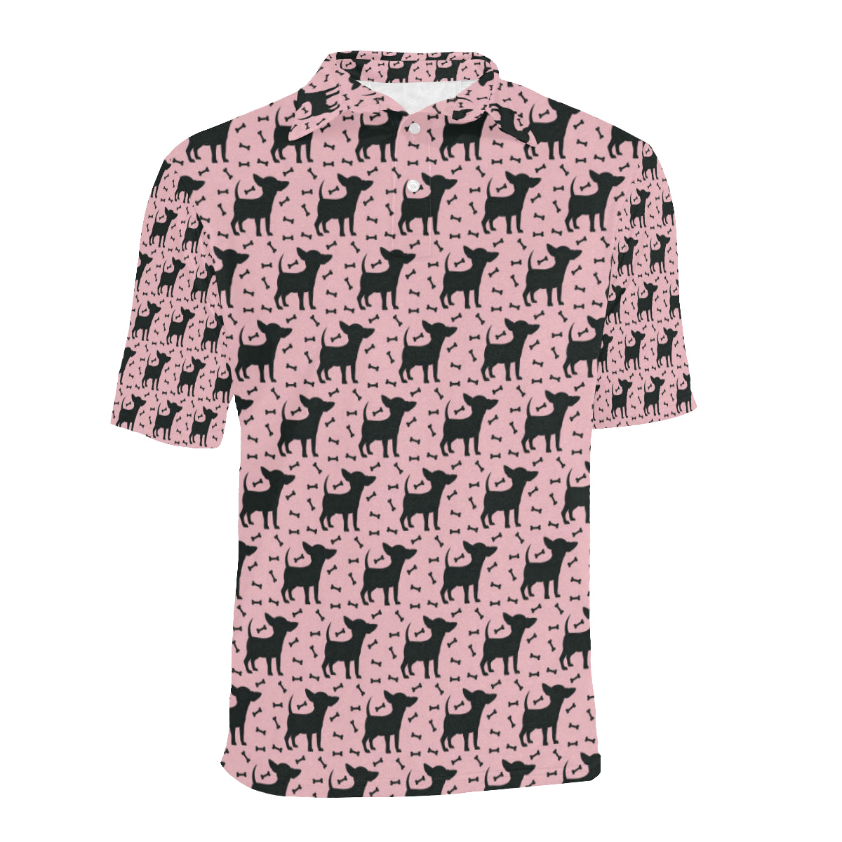 Chihuahua Pink Print Pattern Men Polo Shirt