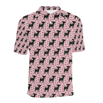 Chihuahua Pink Print Pattern Men Polo Shirt