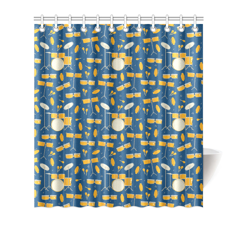 Drum Set Pattern Print Design 03 Shower Curtain