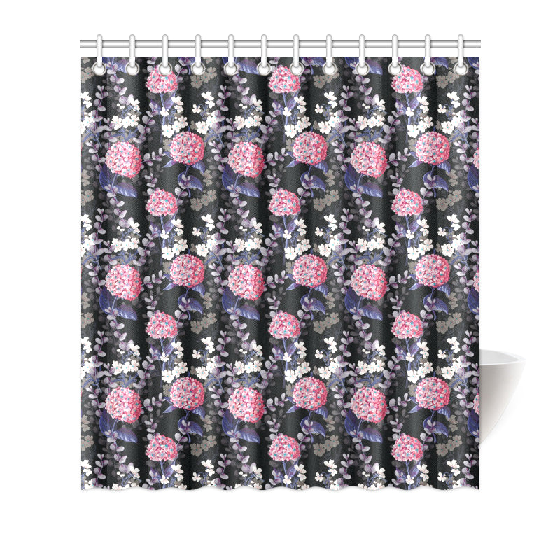 Hydrangea Pattern Print Design HD04 Shower Curtain