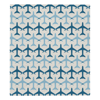 Airplane Pattern Print Design 04 Premium Quilt