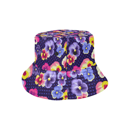 Pansy Pattern Print Design PS04 Unisex Bucket Hat