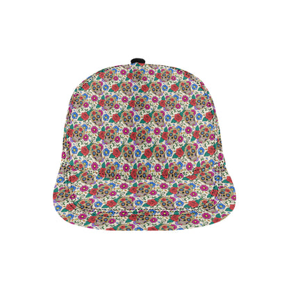 Sugar Skull Colorful Themed Print Snapback Cap