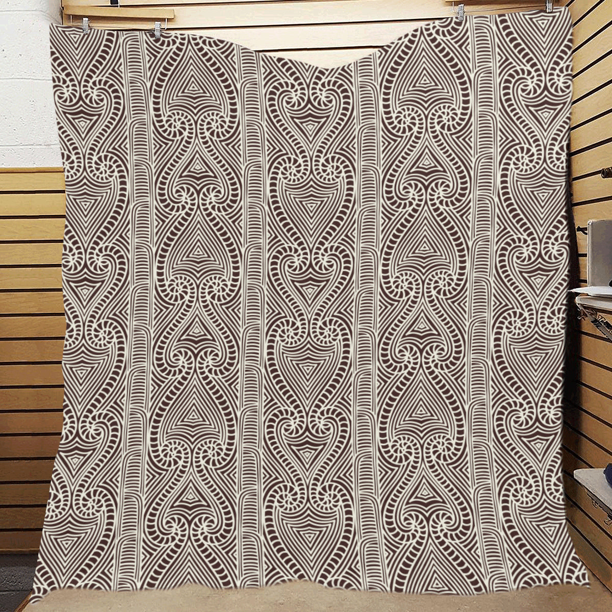 Maori Pattern Print Design 04 Premium Quilt