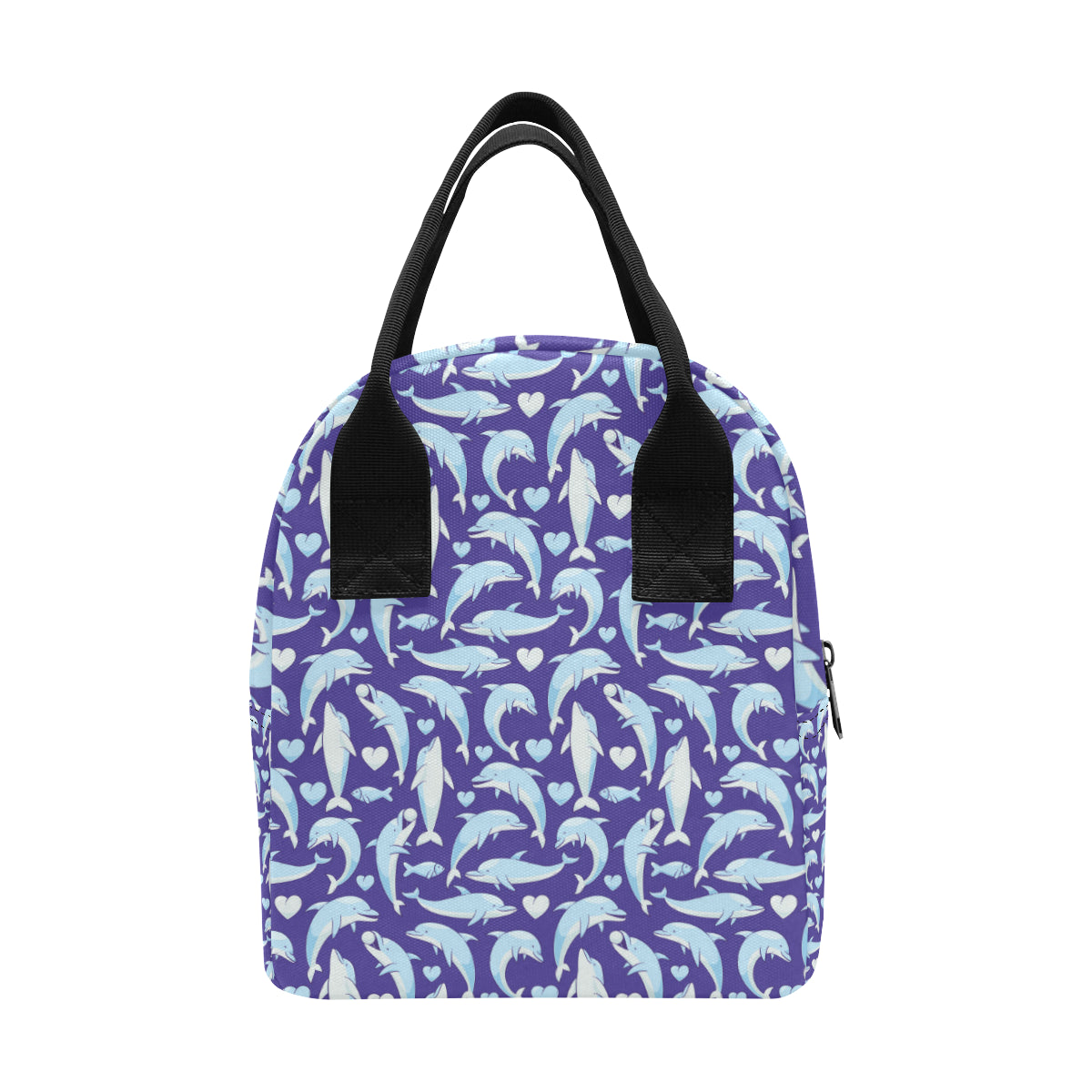 Dolphin Smile Print Pattern Insulated Lunch Bag