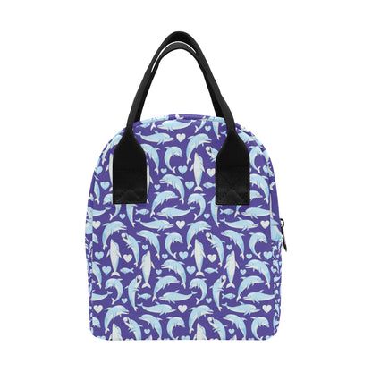 Dolphin Smile Print Pattern Insulated Lunch Bag