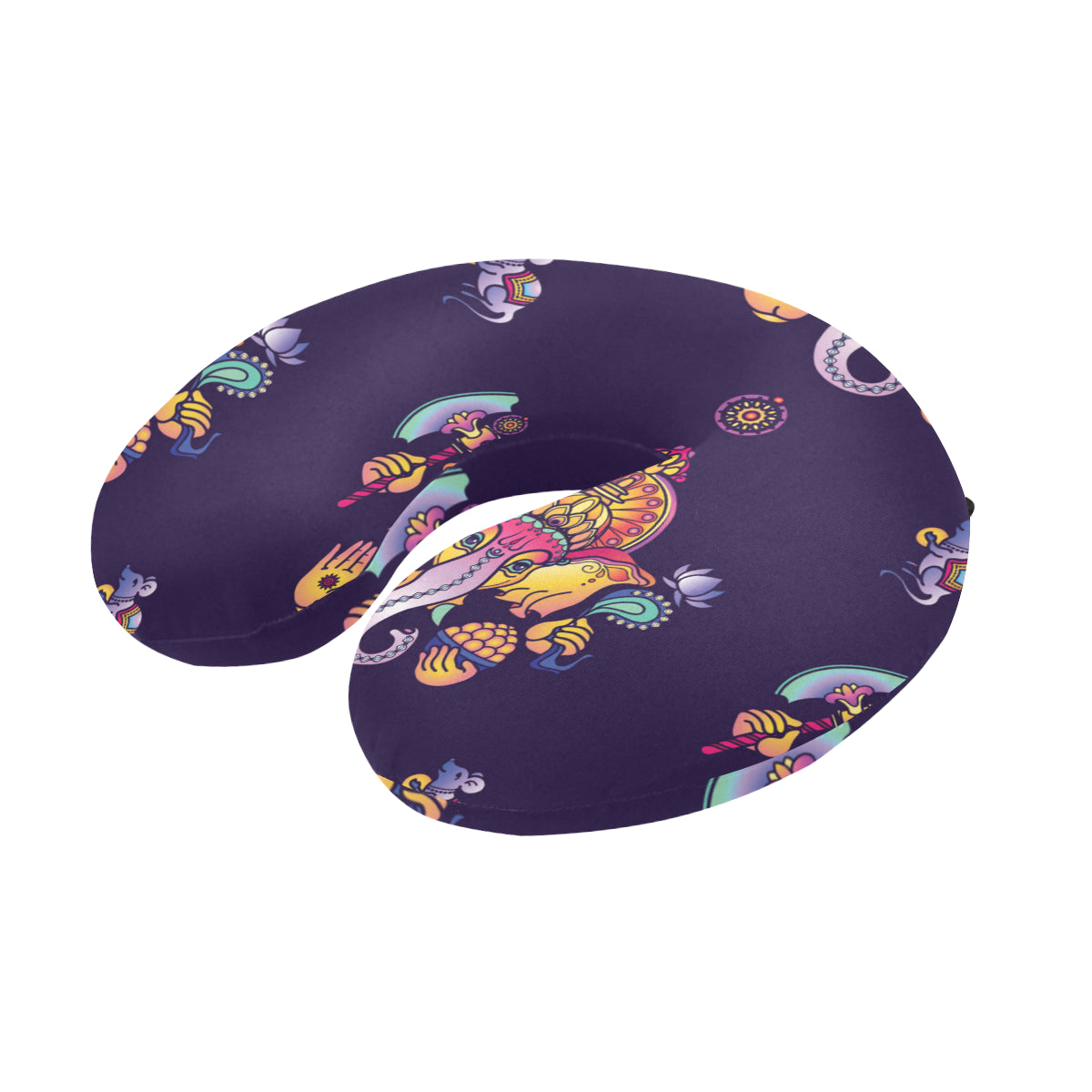Ganesha Pattern Print Design 04 U-Shaped Travel Neck Pillow