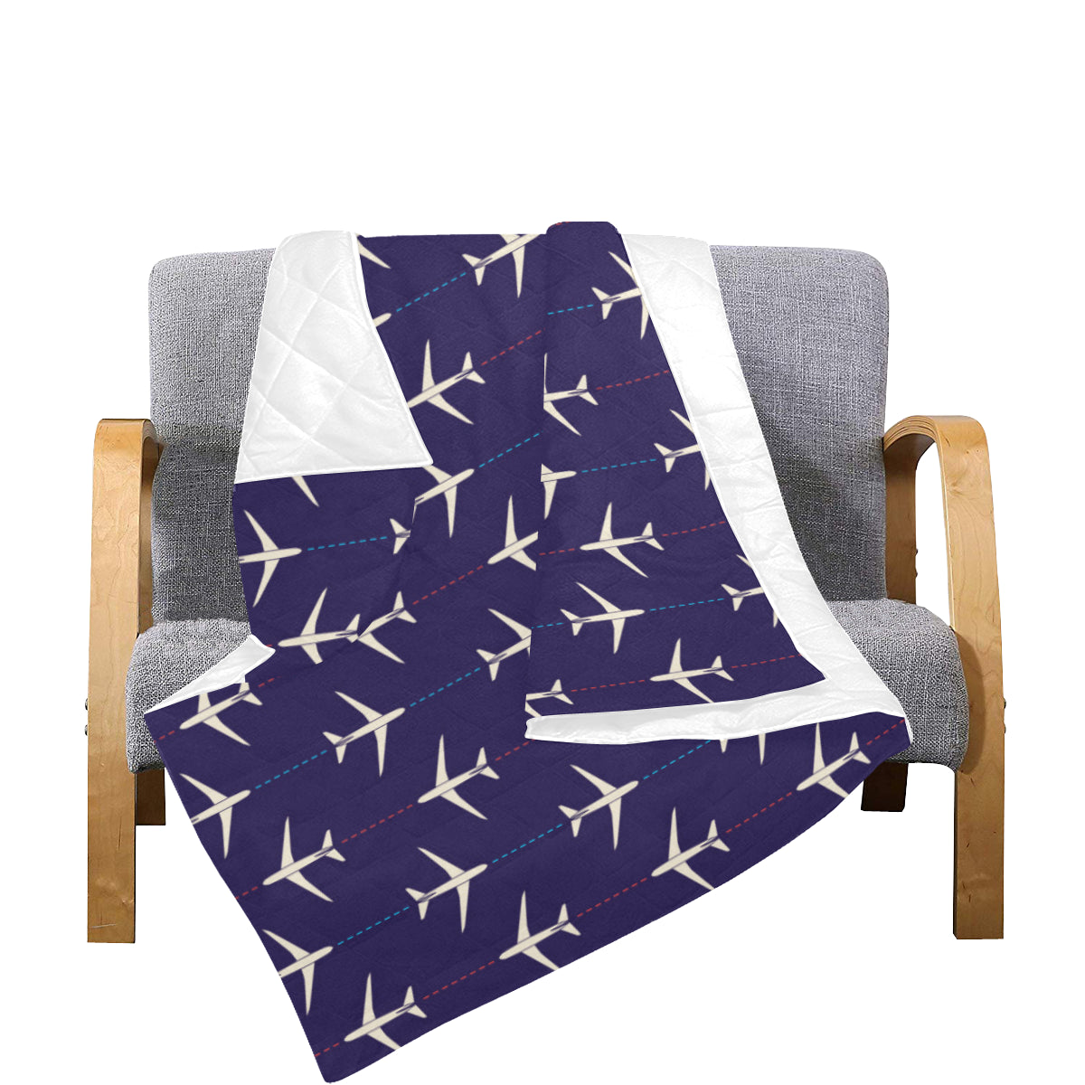 Airplane Pattern Print Design 03 Premium Quilt