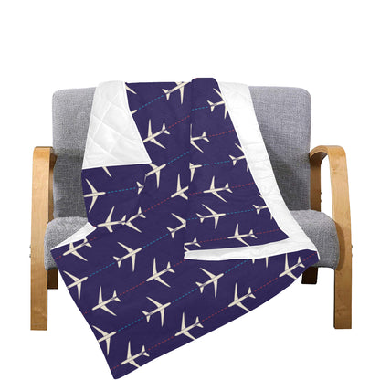 Airplane Pattern Print Design 03 Premium Quilt