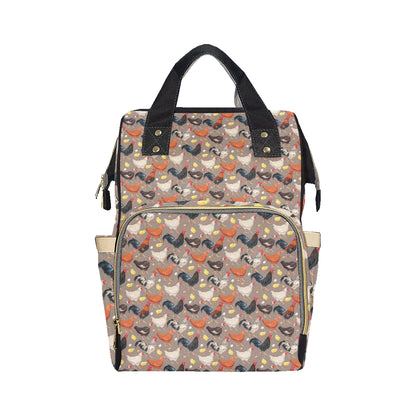 Chicken Evolution Pattern Diaper Bag Backpack