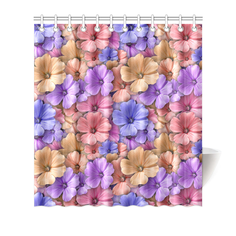 Colorful Geranium Pattern Shower Curtain