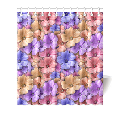 Colorful Geranium Pattern Shower Curtain