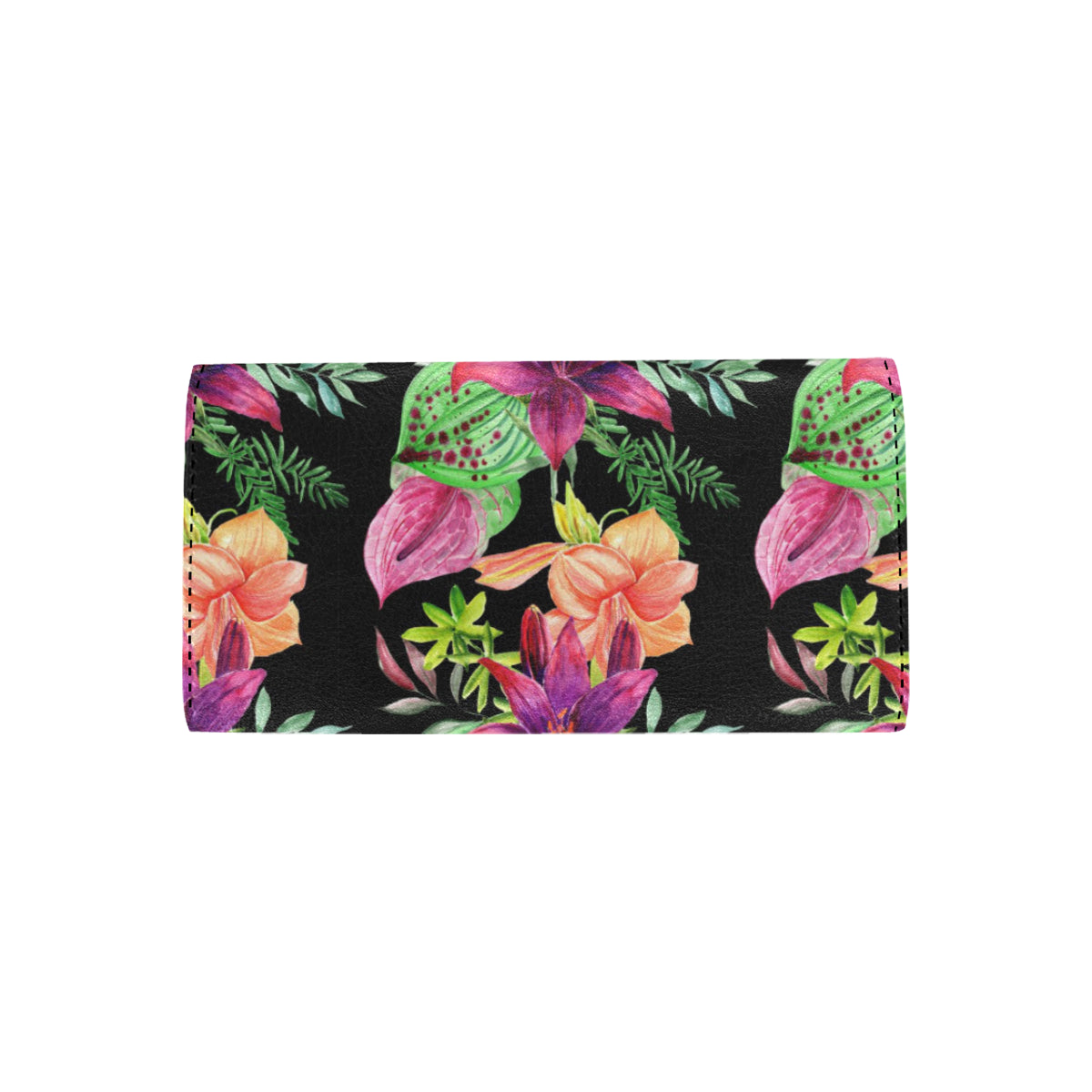 Amaryllis Pattern Print Design AL09 Women's Trifold Wallet